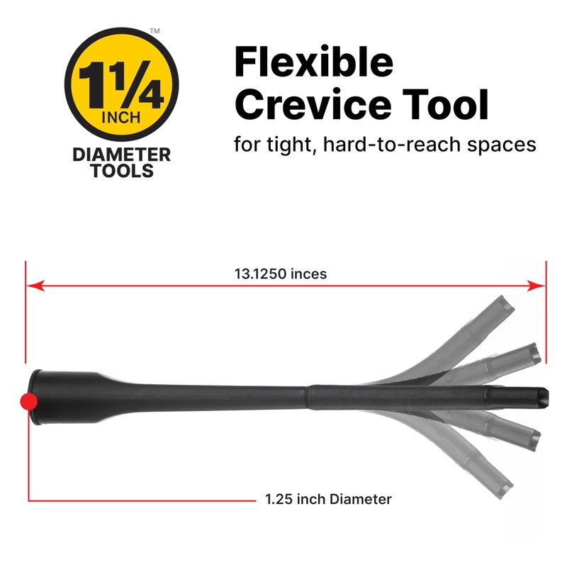 SHOPVAC Shop-Vac 9017900 Flexible Crevice Tool, 1.25 Inch Diameter x 12 Inch Length, Accessing Tight Spaces and Corners, (1-Pack) - Image 3